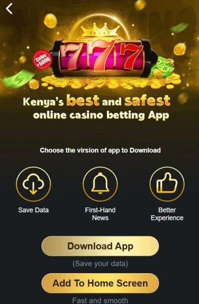 Tuzowins app download page with Download App and Add To Home Screen buttons